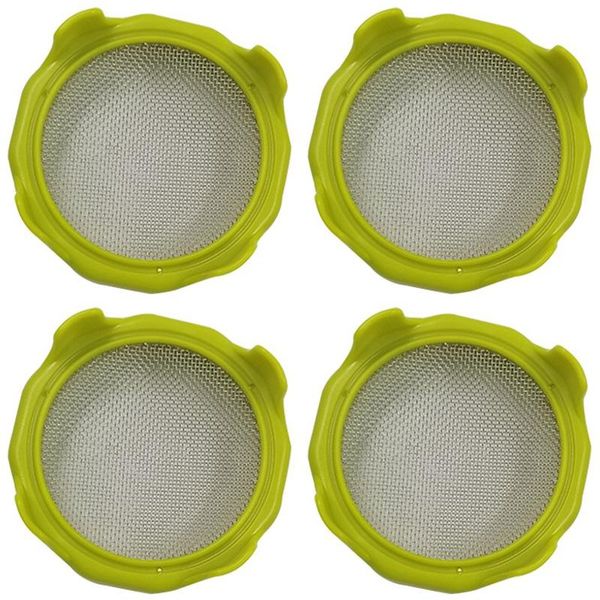 

4pcs vegetable growing germination sprouting lids mesh sprout cover kit sealing ring lid for regular wide mouth mason jars planters & pots