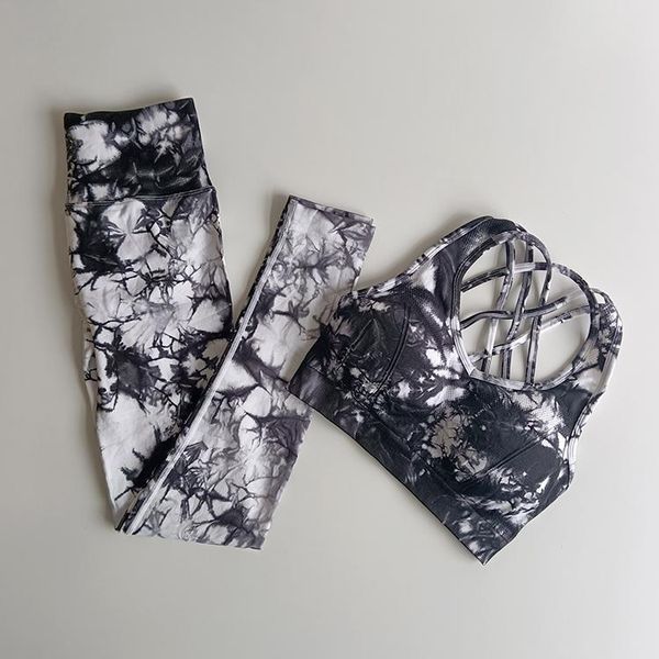 

yoga set dyeing seamless gym fitness clothing sportswear high waist leggings suit sports bra suits outfit