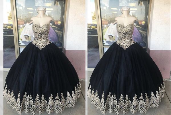 

black and gold embroidery aline prom evening dresses 2022 sweetheart tulle corset back applique lace bridesmaid party cocktail pageant drese