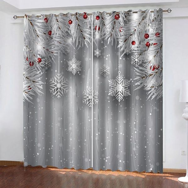 

curtain & drapes po sliver christmas curtains 3d window for living room bedroom customized size stereoscopic