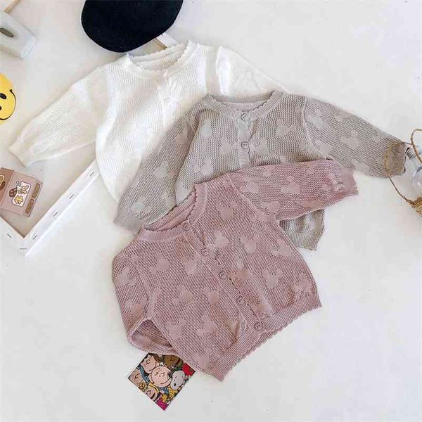 

baby boys girls cardigan coat spring summer children clothing long sleeve hollow out knitted kids 210521, Blue