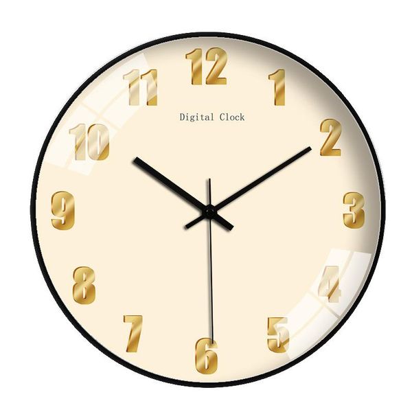 

wall clocks simple creative art gold fashion clock modern home study mute decorative quartz
