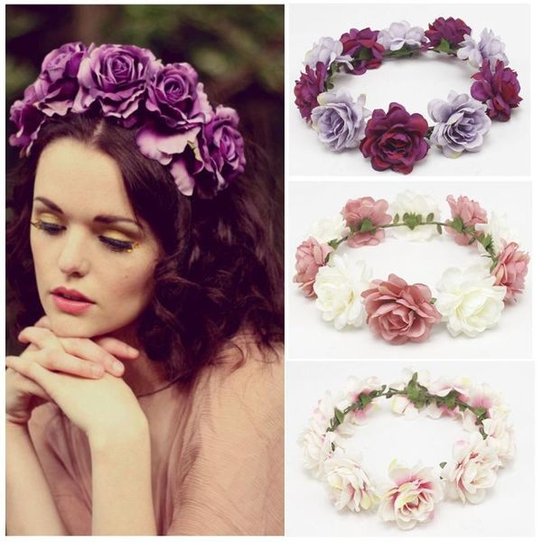 

decorative flowers & wreaths simulation mini rose fake flower moss diy ball garland headdress wedding decoration bride