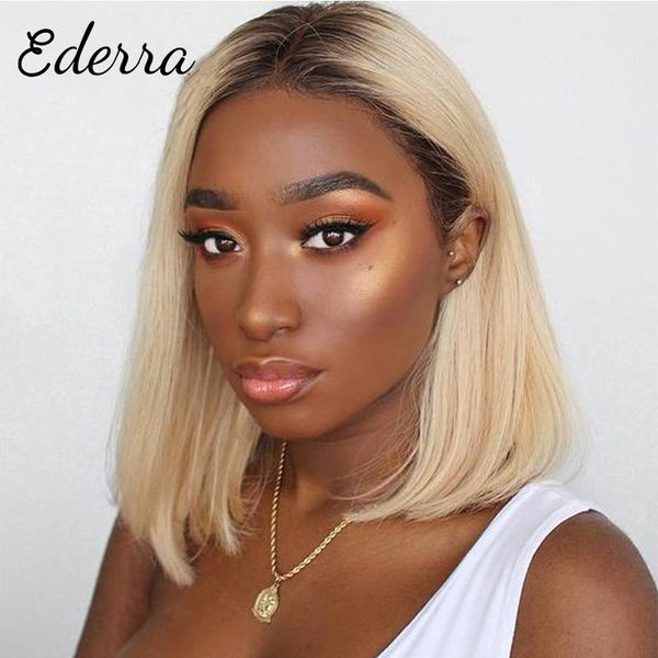 

lace wigs highlight wig human hair bob straight 13x4 front brazilian remy colored short ombre, Black;brown