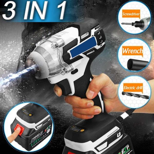 

professiona electric drills 110-240v 1280w 10000mah cordless brushless hammer drill driver hand power tools adjustable 240-520nm