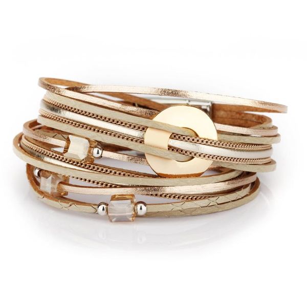 

charm bracelets european and american original bohemian style multi-layer winding bracelet manual creative alloy female, Golden;silver