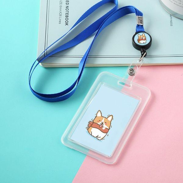 

card holders cartoon plastic bus id holder case badge retractable reel neck strap lanyard, Brown;gray