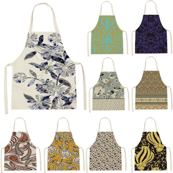 

aprons kitchen apron women for children 38-47cm plant print custom logo household cleaning supplies 55-68cm