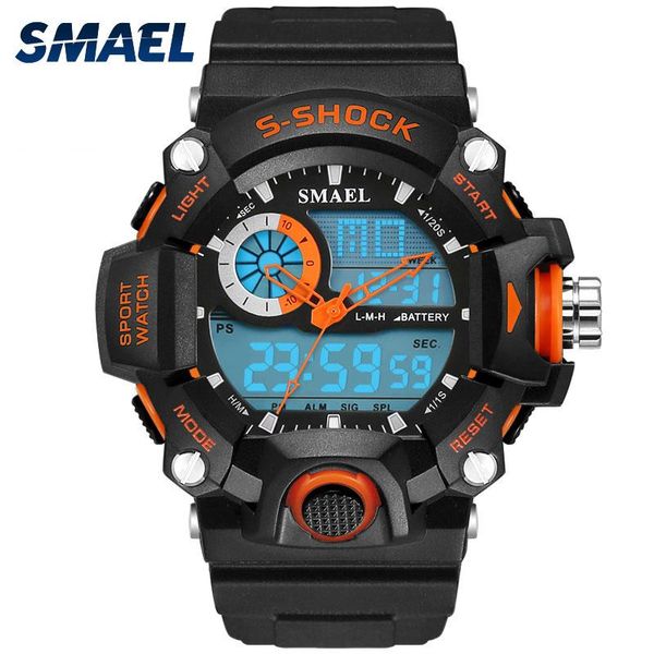

wristwatches smael watches men military army mens watch reloj electronic led sport wristwatch digital male clock 1385 s, Slivery;brown