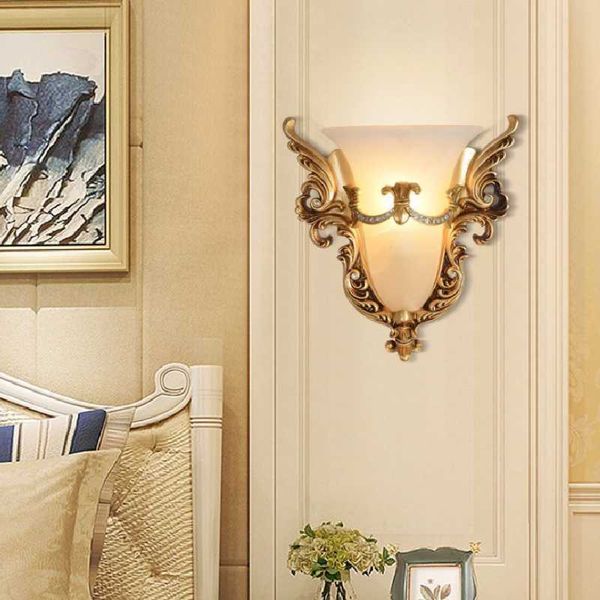 

wall lamp european style resin villa retro indoor bedside el bedroom led