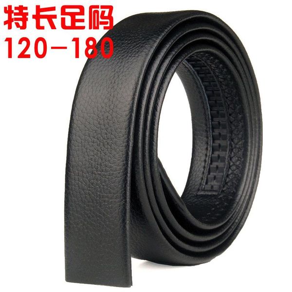 

men's super-long 160 belt headless automatically packed with bezel imitation grain ribbon lengthen l 180 article belts, Black;brown