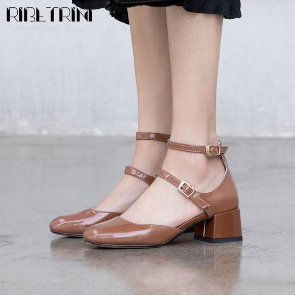 

dress shoes consise ladies round toe solid buckle high heels genuine leather women sandals brand summer, Black