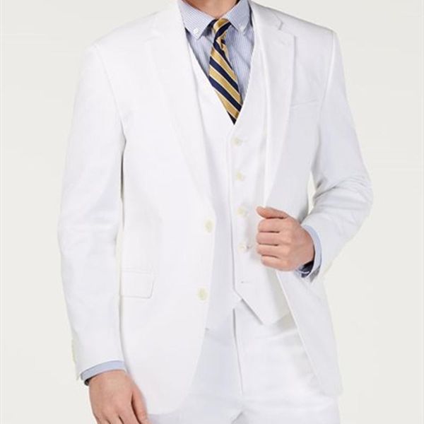 

men's suits & blazers elegant fashion tailor made white suit for wedding slim fit beach dinner party 3 prc (jacket+vest+pants), White;black