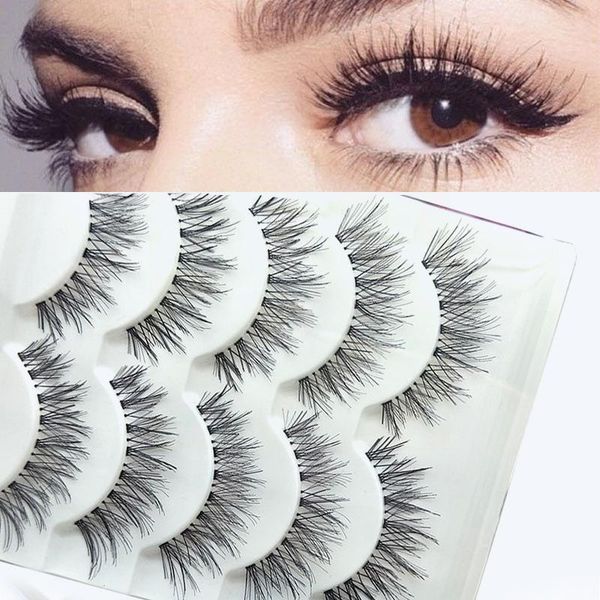 

false eyelashes 5 pairs natural wispies long thick curls tool beauty handmade makeup d6m9