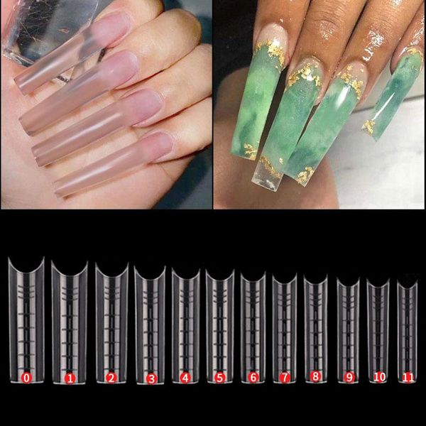

120pcs xxl long false nail tips for art uv extend gel quick building mold "c" shape artificial nails diy manicure tool, Red;gold