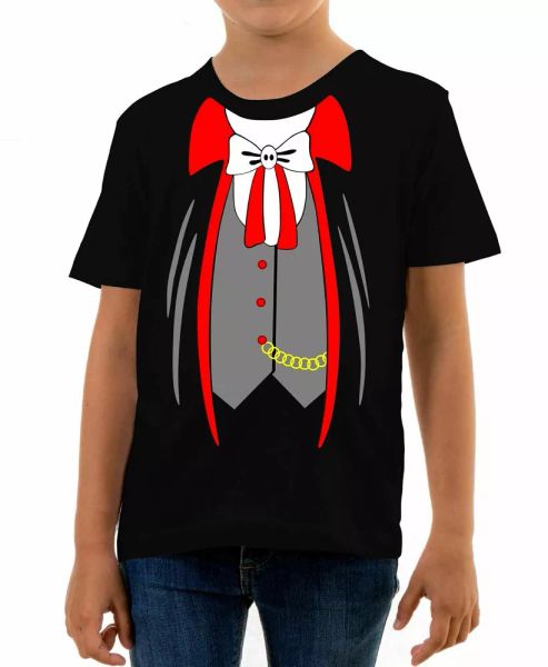 

vampire suit costume kids t-shirt fancy dress funny halloween dracula, White;black