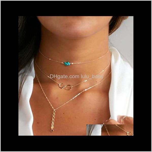 

turquoise chain handmade craft triple layer beading lucky 8 goldsilver tone simple agzlc v2etr, Golden;silver