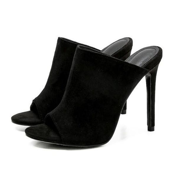 

slippers 2021 thin heel rome gladiator fashion slippersl heels women ladies slides shoes flock black size 35-40