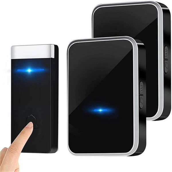 

home wireless doorbell electronic chime kit with 2 plug-in intelligent no punch doorbells