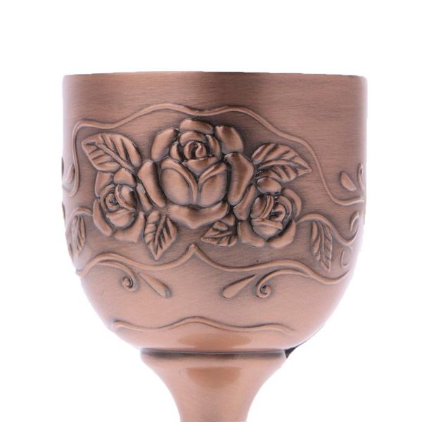 

vintage handmade wine cup copper engraving flower pattern small liquor goblet mugs