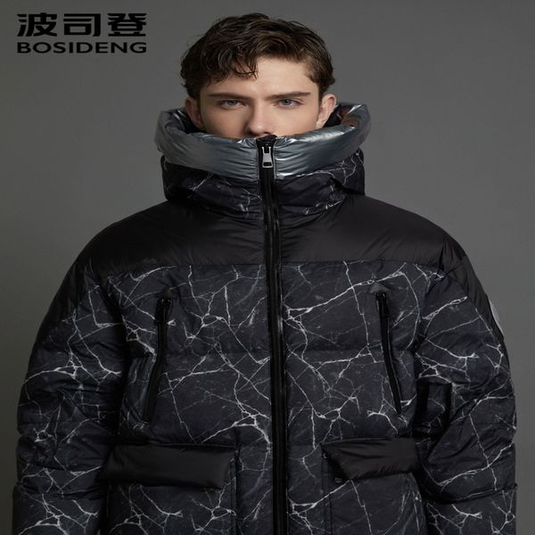 

men's down et, thick coat, raised neck, windproof, b90142343, Black