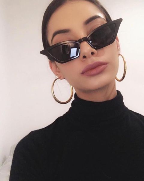 

small cat eye sunglasses women vintage retro red pink black fashion sun glasses for, White;black