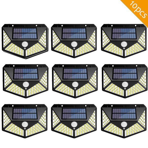 

solar lamps lights outdoor pir motion sensor security ip65 waterproof powered wall for backyard garden patio