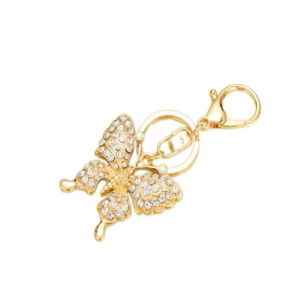 

butterfly keychain crystal plated key rings for women girls kids 211825, Silver