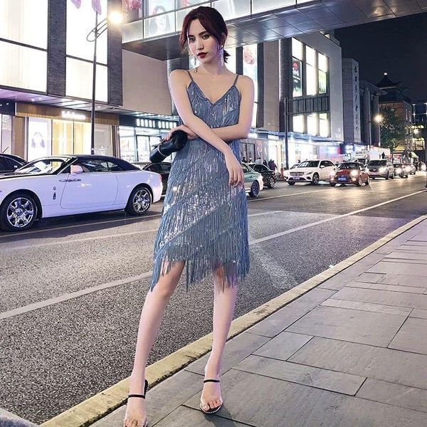 

casual dresses 2021 summer women deep-v bodycon dress female off shoulder tassel slim fit party cocktail clubwear pencil y747, Black;gray