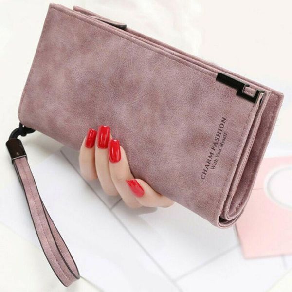 

wallets women leather wallet card holder clutch coin purse phone handbag bag letter long zipper 2021, Red;black