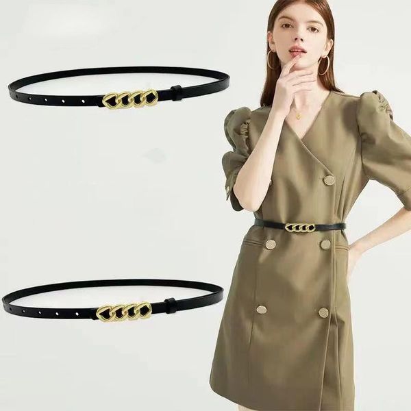 

belts punk fashion women fine belt gold silver buckle black camel strap all-match dress casual ladies female adjustadle waistband, Black;brown