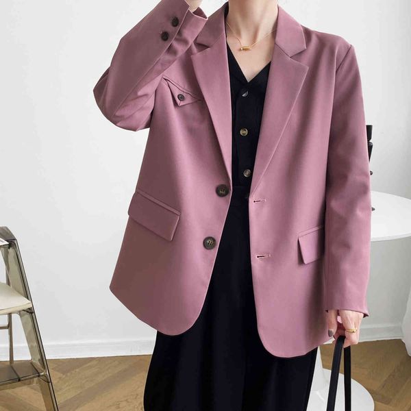 

suits 2021 spring blazer turn down collar pure color blzaer ladies coat feminino women blazers, White;black