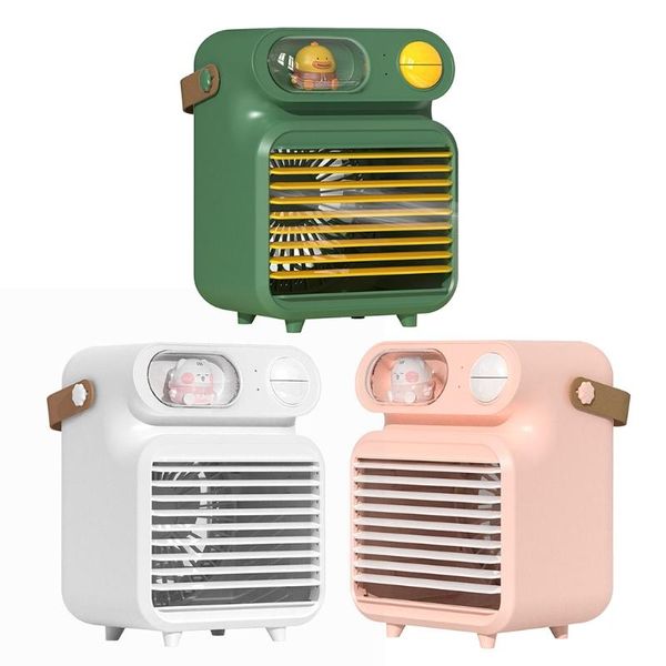 

electric fans personal usb air cooler spray humidifier cooling fan w/ night light deskfor home office