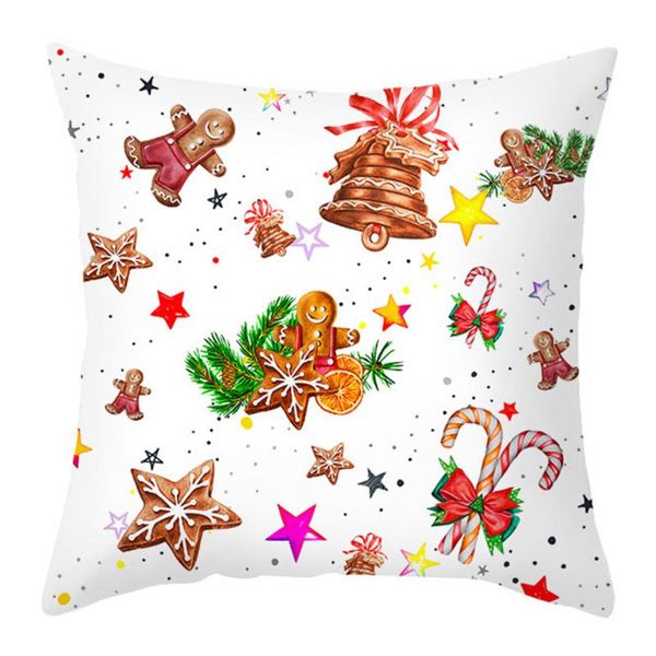 

pillow case covers peach skin pillowcase pillowslip lint material zipper santa claus pattern multicolor 45x45cm christmas decorations