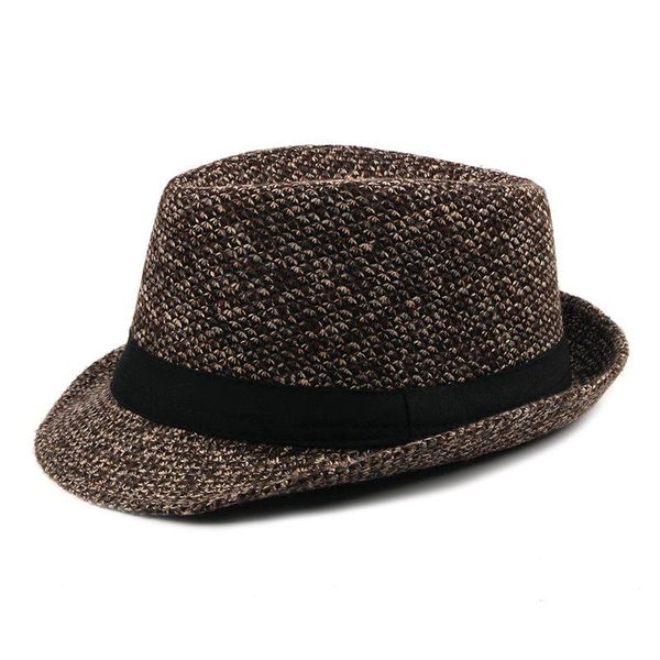 

berets autumn winter men women jazz hat classic panama classics short brim felt fedoras gentleman fedora nz195, Blue;gray