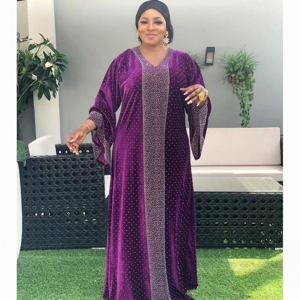 

ethnic clothing velvet african dresses for women winter autumn africa muslim long maxi dress fashion lady, Red