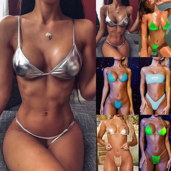 

one-piece suits women bling bandage bikini set push-up brazilian swimwear beachwear swimsuit beach sandy #36