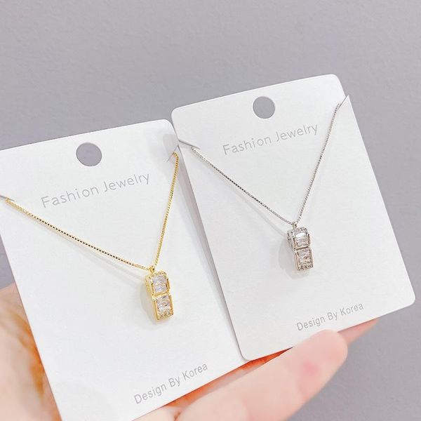 

pendant necklaces japanese and korean creative necklace women's simple personality zircon whistle clavicle chain wholesale, Silver