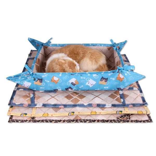 

cat beds & furniture summer hanging hammock pet ice silk cooling mat pad sleeping bag puppy breathable bed kennel