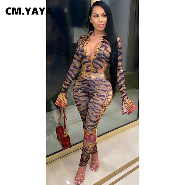 

leopard two 2 piece set for women fall winter fitness outfits v-ne + legging pants set street active trasuitby air, White