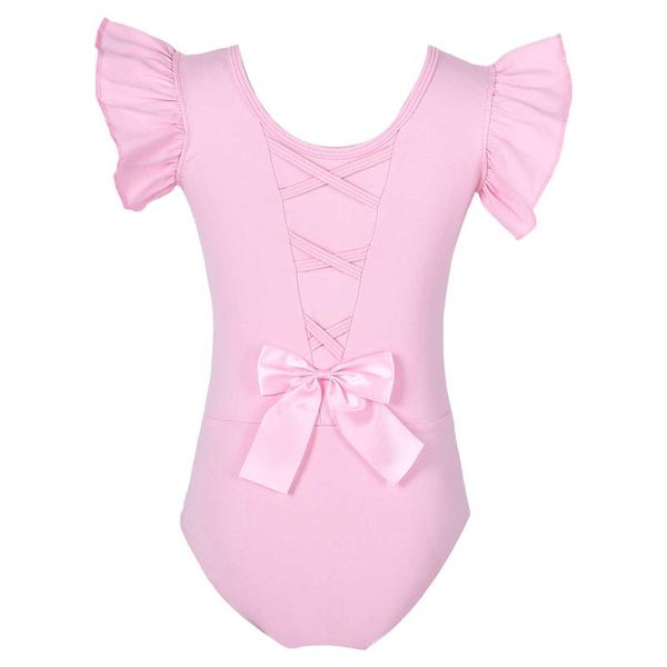 

girl's dresses kids girls leotards dance clothing ruffle sleeveless criss cross back bowknot decor ballet gymnastics leotard jumpsuit, Red;yellow