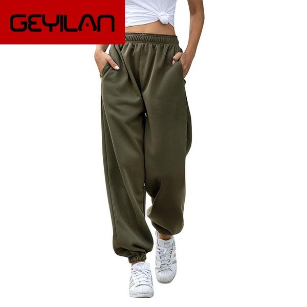 

women's pants & capris 2021 solid high waist women clothes fashion casual streetwear pencil plus size loose sweat joggers, Black;white