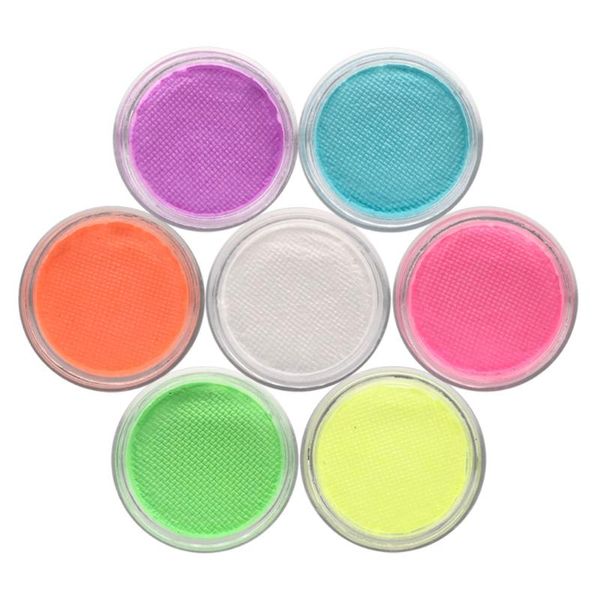 

eyeliner neon cake water activated set rainbow color aqua uv glow blacklight body face paint coloured eye liner cream makeup