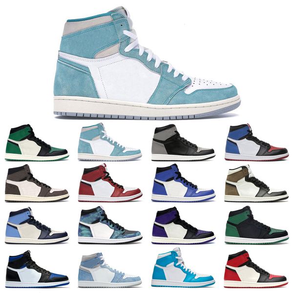 

original jumpman 1s basketball shoes 1 men's turbo green hyper royal unc dark mocha tie dye court purple bred toe cactus jack obsidian