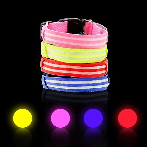 

dog collars & leashes adjustable usb rechargeable dual fiber shiny led pet collar cat neck band leads