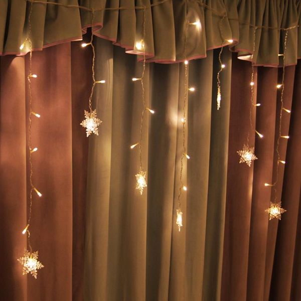 

strings snowflake curtain lamp icicle light-strings 8 mode night-lights 4 meter 96 light christmas decoration children festival gifts