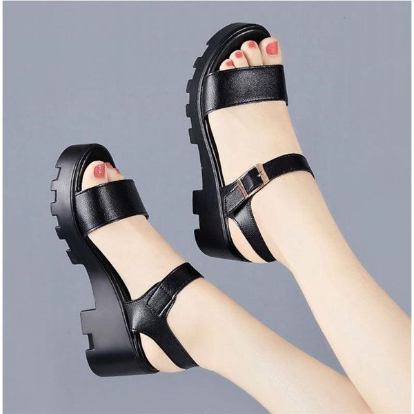 

dress shoes 2021 women's summer black sandals roman open toe woman flat bohemian comfortable fish mouth beach