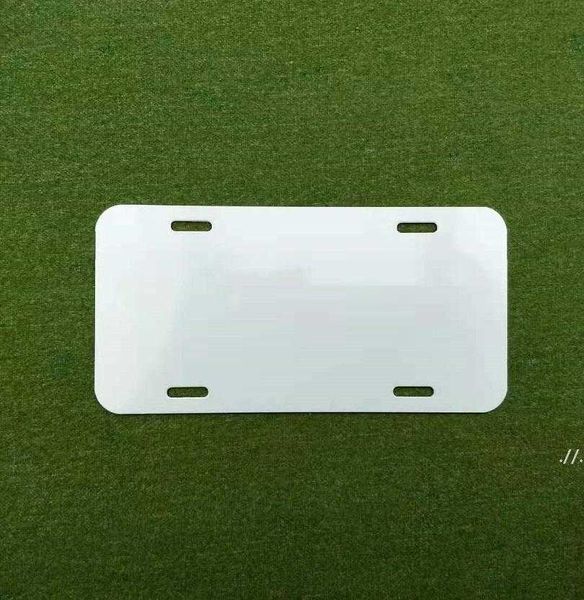 

sublimation aluminum license plate blank white aluminium sheet diy thermal transfer advertising plates custom 15*30cm 4holes dap140