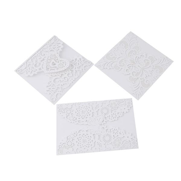 

greeting cards number table simple white digital hollow wedding creative card lace vintage decoration