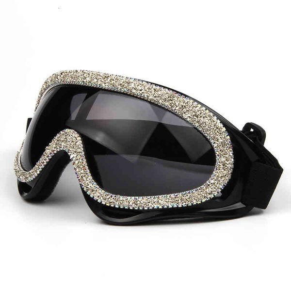 

sunglasses 2021 fashion oversized windproof sunglasses women luxury designer rhinestone goggles men, White;black